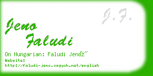 jeno faludi business card
